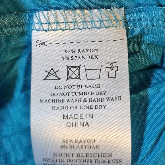 Women's 3/4 Sleeve Casual Flowy Loose Fit Swing Top Tunic, Lake Blue 3X - Picture 8 of 8